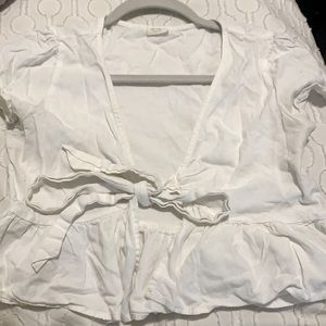 White Brandy Melville Tie Front Top